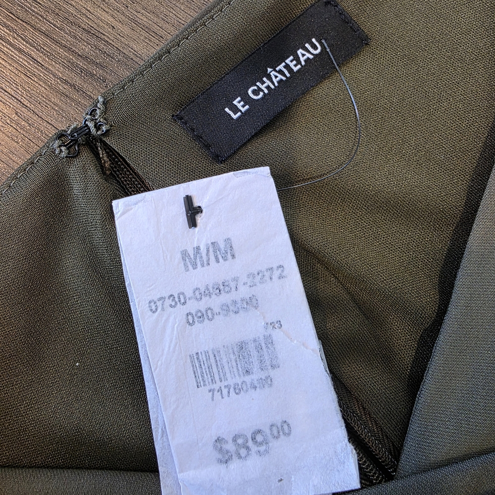 Le Chateau Long Sleeve Olive Dress - Picture 3 of 4